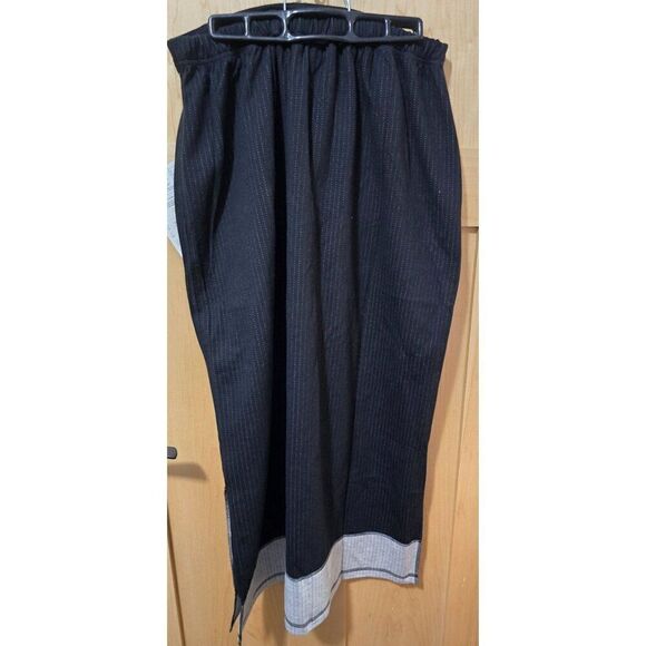 QVC David Dart Black & White Pinstripe Skirt Large Cotton/Polyester - Picture 4 of 6